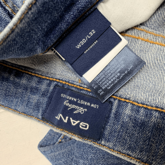 Gant Mens 30 x 32 Audrey Skinny Jeans Low Waist Narrow Leg Dark Wash Denim 30x32 - Picture 7 of 8